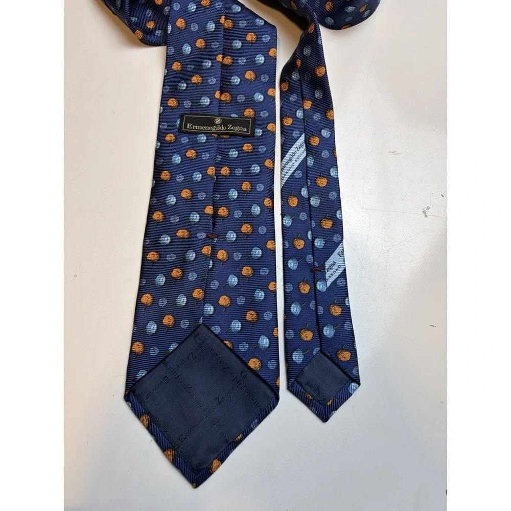 Ermenegildo Zegna Blue Silk Tie EuC